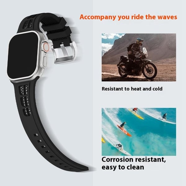 Klokkerem Apple Watch Series 41mm - 40mm - 38mm Silikonarmbånd - Lysegrå