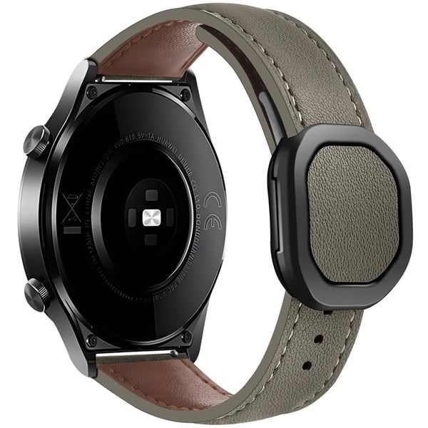 KALEBOL Huawei Watch GT 3 42mm / GT 3 Pro 43mm Klokkerem 20mm Nautilus Magnetic Buckle Genuine Cow Leather Band - Solbrun
