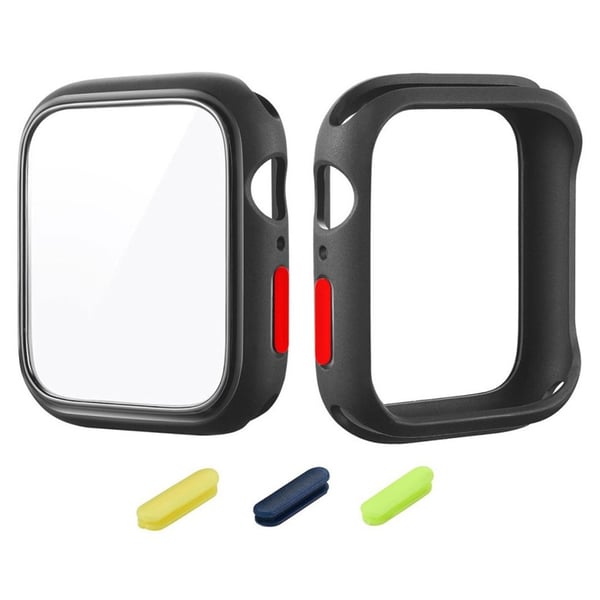 HAT-PRINCE Apple Watch Series 6 / 5 40 mm TPU-ramme med herdet glass - Svart