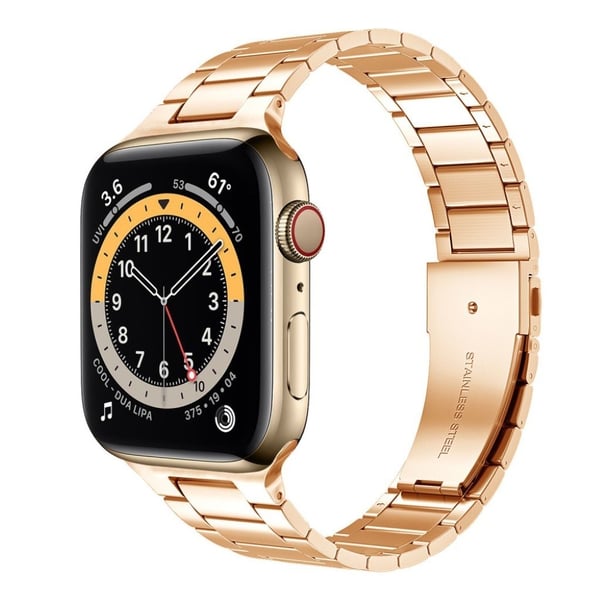 Apple Watch 42 mm - 44 mm slank klokkerem i rustfritt stål - Rose Gull