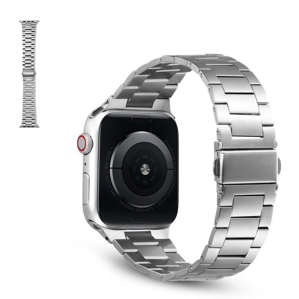 Apple Watch 42 mm - 44 mm ultratynn klokkerem i rustfritt stål - Sølv Apple Watch 42 mm - 44 mm ultratynn klokkerem i rustfritt stål - Sølv