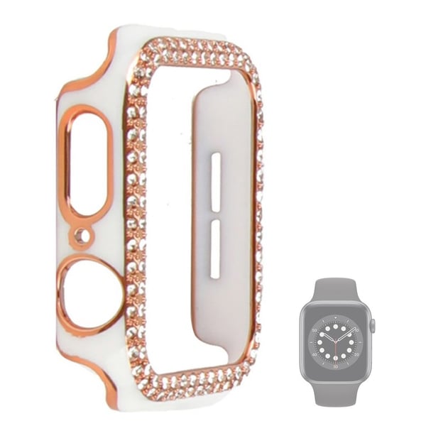 Apple Watch 44 mm tofarget strassdeksel - Hvit / Hvit