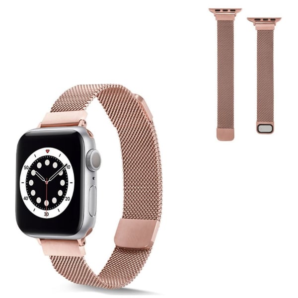 Apple Watch 40 mm i rustfritt stål med klokkerem med magnetlås - Rose Gull
