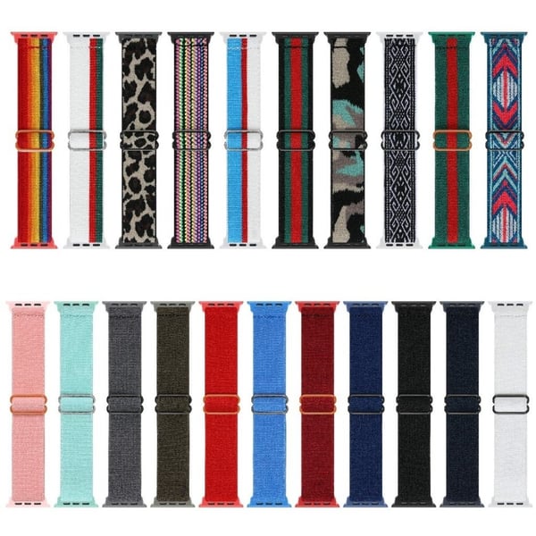 Apple Watch 42 mm - 44 mm justerbar klokkerem i nylon - Mørkegrå
