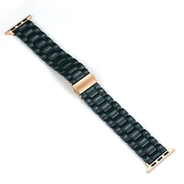Apple Watch 42 mm - 44 mm harpiksarmbånd i flere farger - Svartgrønn