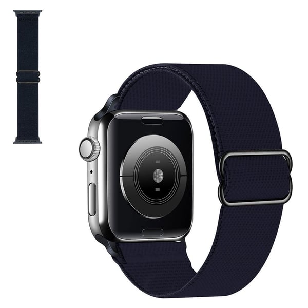 Apple Watch 42mm - 44mm säädettävä nailonranneke - Keskiyön Sininen