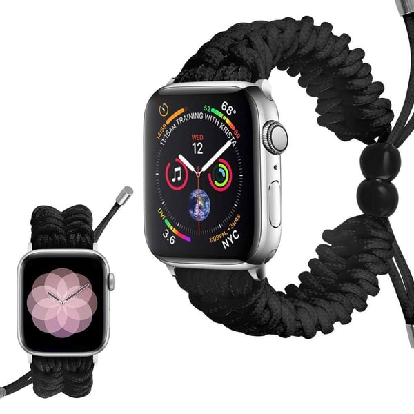 Apple Watch Series 6 / 5 44 mm flettet klokkerem - Svart