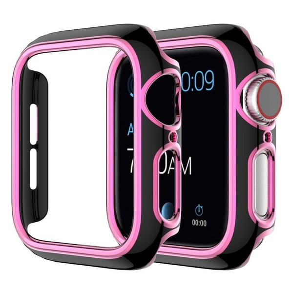 Apple Watch Series 6 / 5 44mm fargepyntedeksel - Svart / Rosa Apple Watch Series 6 / 5 44mm fargepyntedeksel - Svart / Rosa