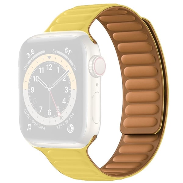 Apple Watch (41mm) kaksivärinen silikoninen magneettilukkoinen ranneke - Vaaleankeltainen