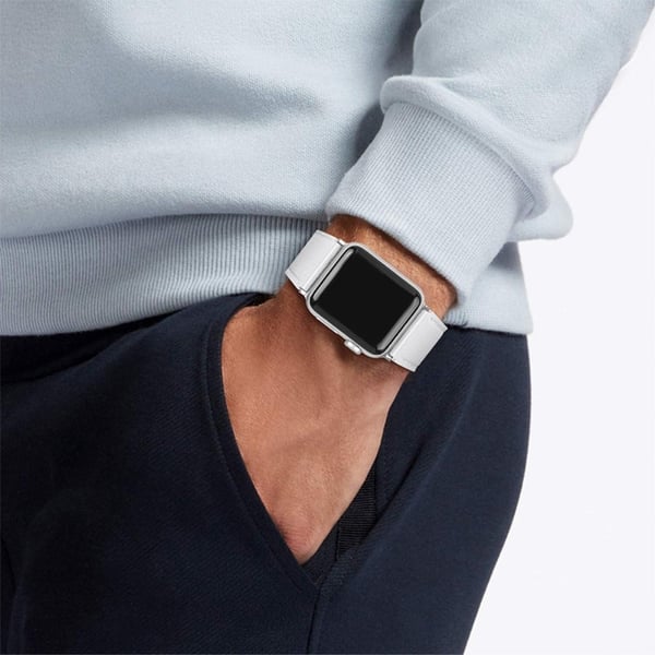 Apple Watch (41mm) urrem i ægte okselæder - Hvid