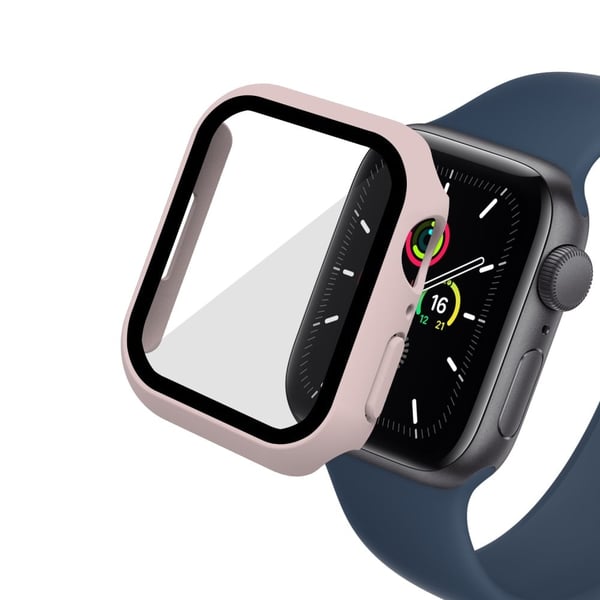 Apple Watch (41 mm) 2-i-1 materialtrekk + 9H herdet glass - Rosa