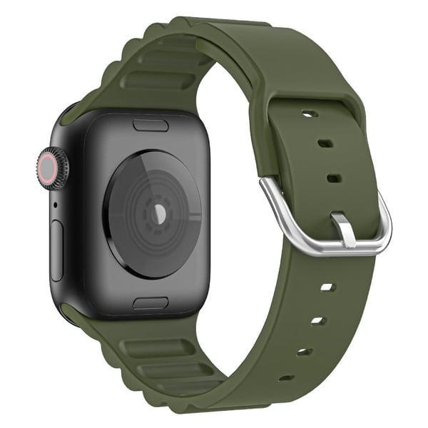 Apple Watch (41 mm) horisontalstripe silikonklokkerem - Svartgrønn