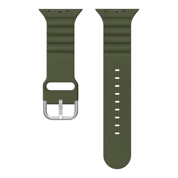 Apple Watch (41 mm) horisontalstripe silikonklokkerem - Svartgrønn