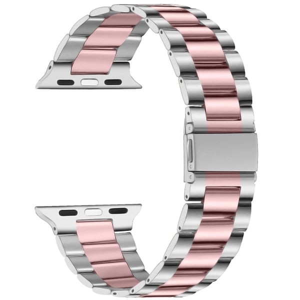 Apple Watch (41 mm) klokkerem i rustfritt stål - Sølv / Rosa