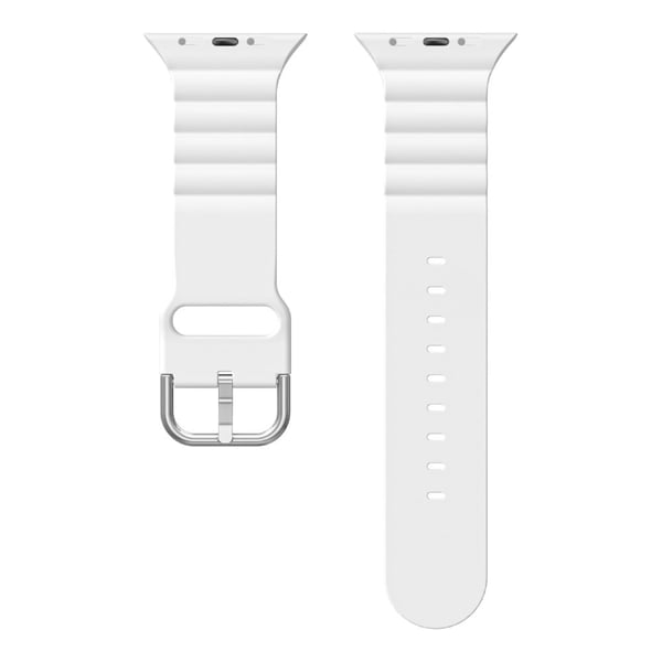 Apple Watch (41 mm) horisontalstripe silikonklokkerem - Hvit