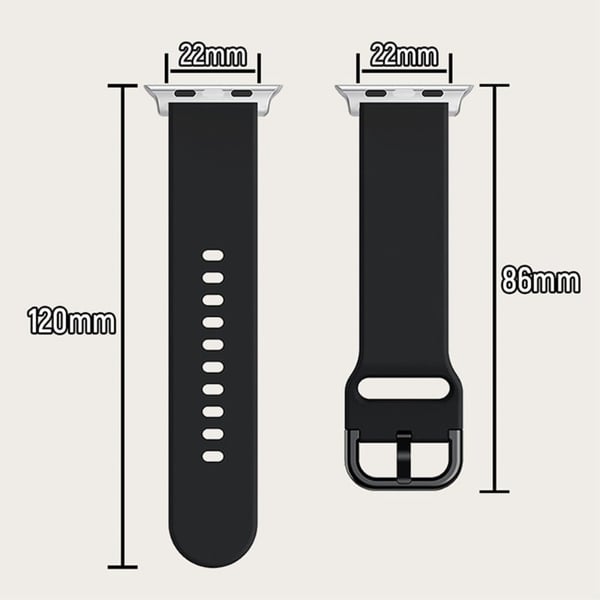 Apple Watch (41 mm) enkel klokkerem i silikon - Svart