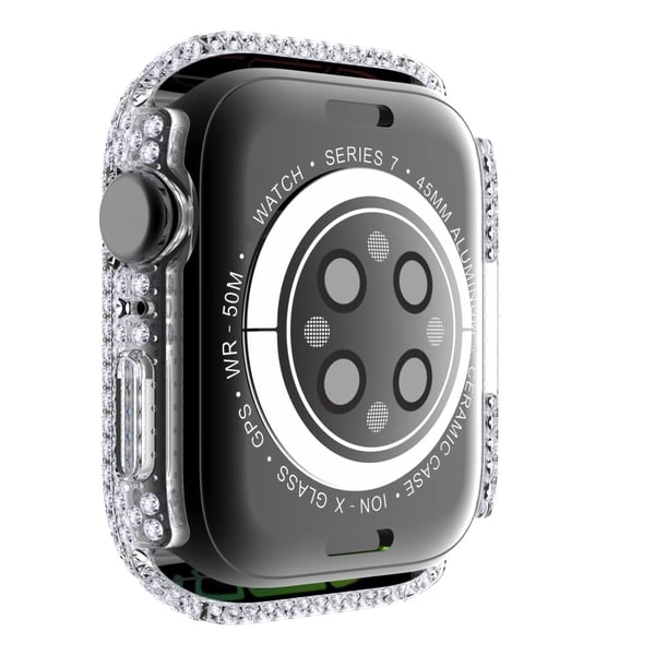 Apple Watch (41 mm) stilig deksel med rhinestone-dekor og herdet glass - Gjennomsiktig