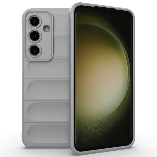 Mjukt greppformat Samsung Galaxy S24 FE skal - Ljusgrå Mjukt greppformat Samsung Galaxy S24 FE skal - Ljusgrå