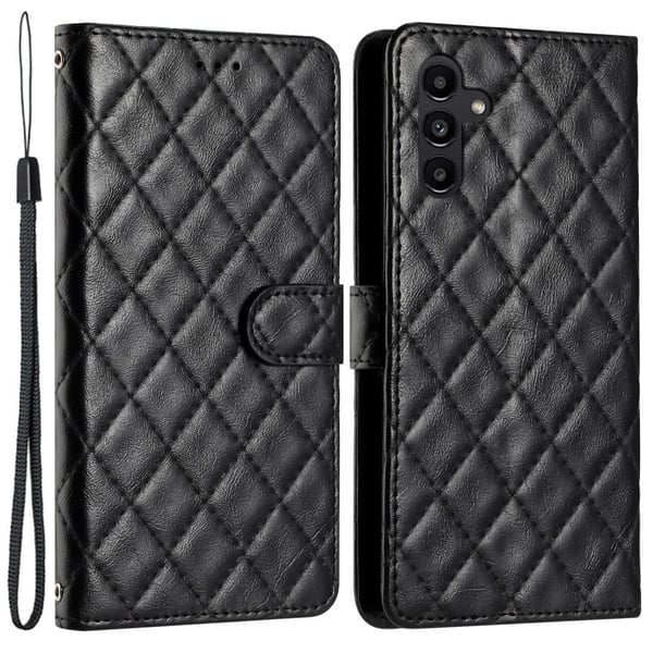 Rombuskuvioinen matta läppäkotelo Samsung Galaxy S24 FE - Musta