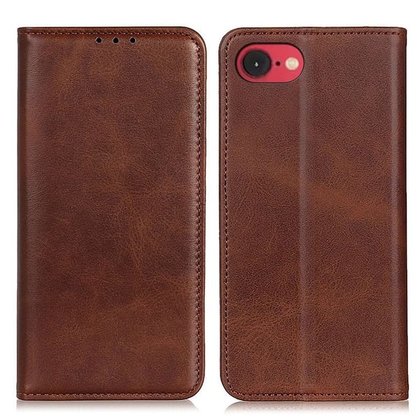 Skinn-etui i lommebok-stil for iPhone 16e - Kaffe
