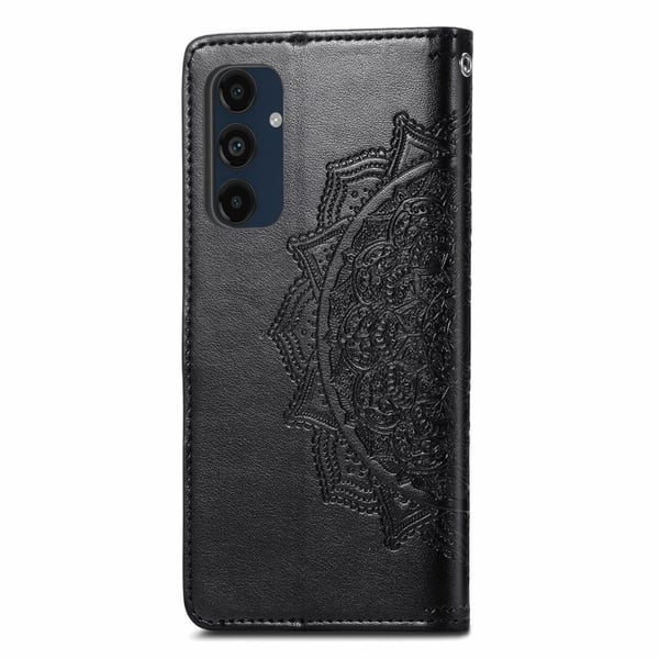 Mandala Samsung Galaxy S24 FE etui i lær - Svart