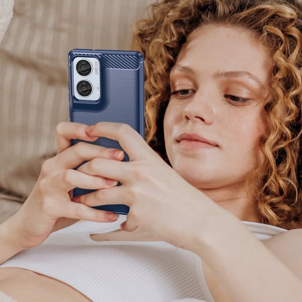 Carbon Flex Motorola Moto G85 deksel - Blå