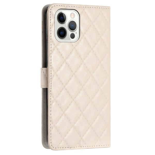 Funktionelt iPhone 16 Pro rombe etui med pung - Beige