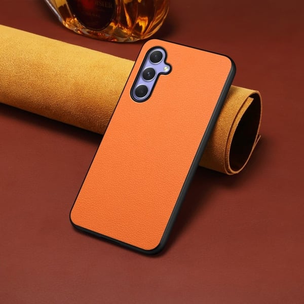 Matt og elegant Samsung Galaxy A54-deksel med struktur - Oransje