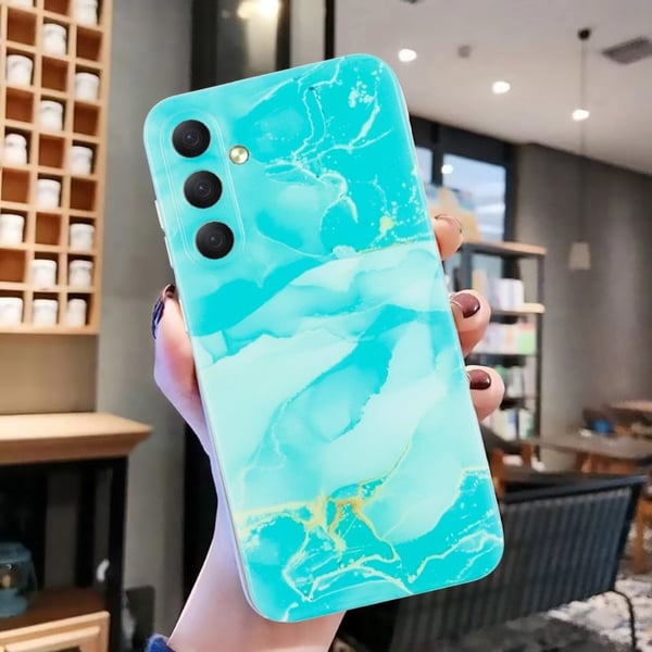 Marble design Samsung Galaxy S23 FE cover - Grøn