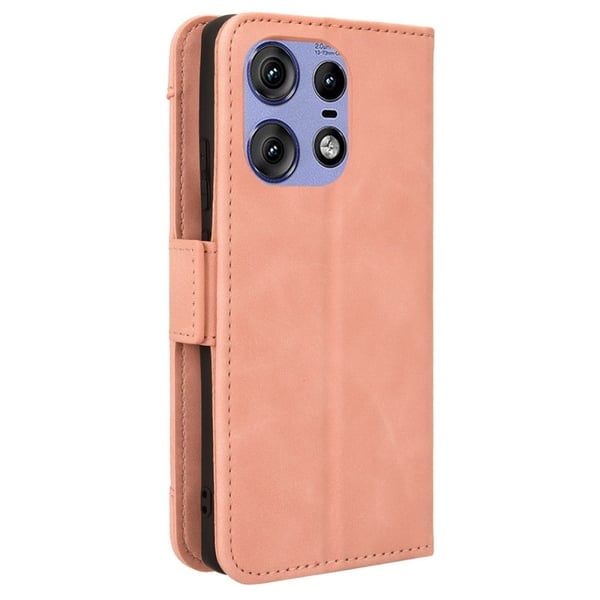 Lommebok-etui i moderne skinn-design Motorola Edge 50 Pro - Rosa