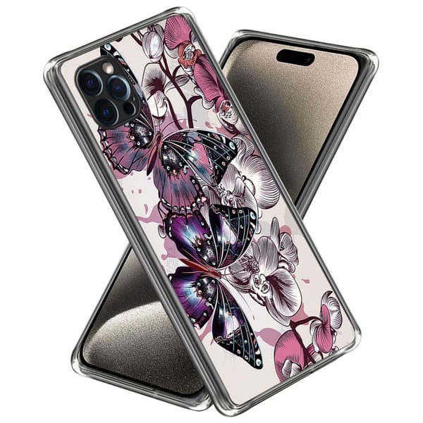 Deco iPhone 16 Pro deksel - Lilla Sommerfugler
