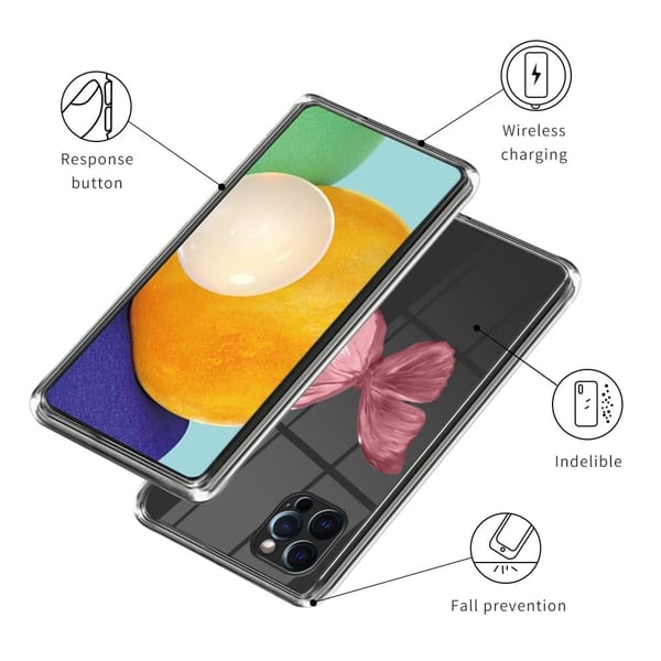 Deco iPhone 16 Pro cover - Lyserød Sommerfugl