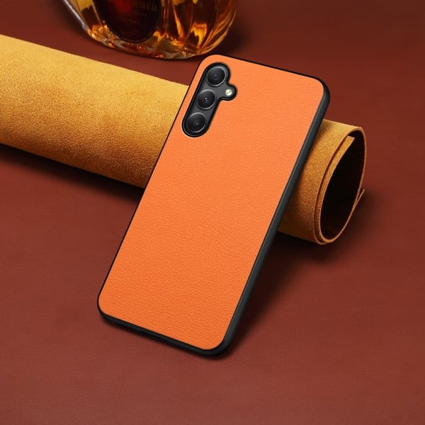 Matt og elegant Samsung Galaxy A24 4G-deksel med struktur - Oransje