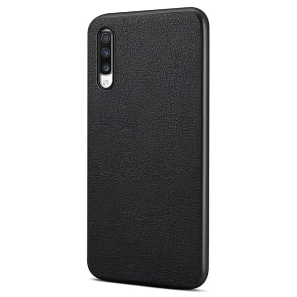 Mat og elegant tekstureret Samsung Galaxy A70 cover - Sort