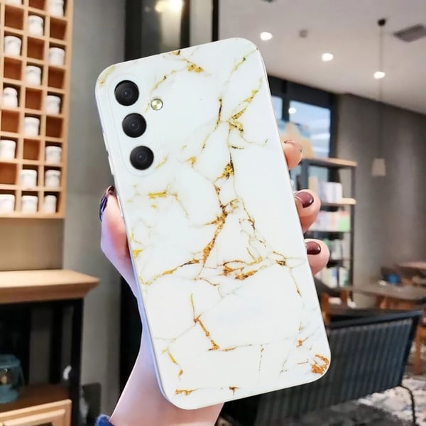 Marble design Samsung Galaxy A15 cover - Hvid