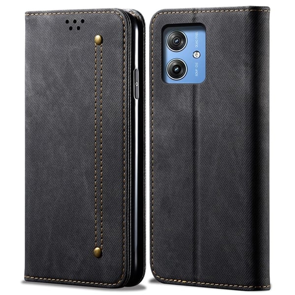 Jeans Motorola Moto G55 flip case - Musta