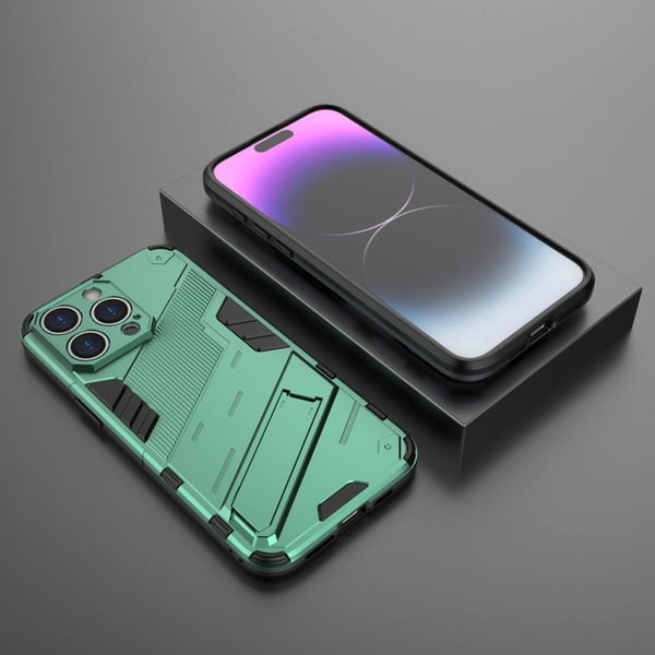 Støtsikkert hybriddeksel med et moderne preg for iPhone 16 Pro Max - Grønn
