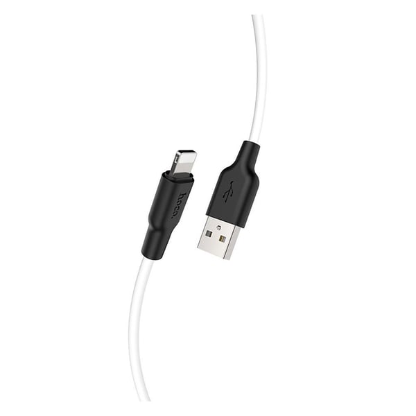 HOCO X21 Plus ladekabel i silikon for Lightning (L=2M) - Svart Og Hvit