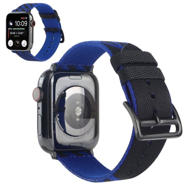 Apple Watch 40 mm kul nylonklokkerem i to farger - Svart / Blå