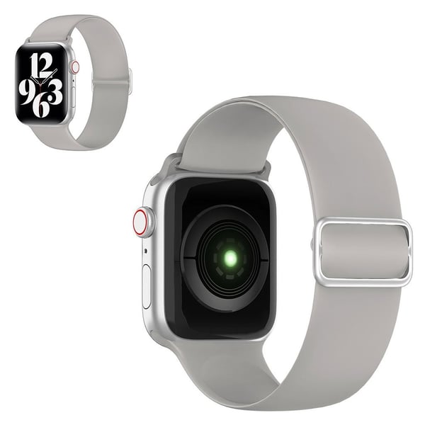Apple Watch 40 mm elastisk klokkerem i silikon - Grå