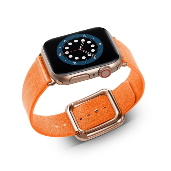Apple Watch 40 mm klokkerem i mikrofiberskinn + spenne i rustfritt stål - Oransje