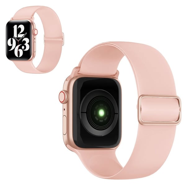Apple Watch 44 mm justerbar klokkerem i silikon - Rosa