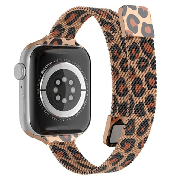 Milanese klokkerem i rustfritt stål til Apple Watch (41 mm) - Leopard / Rose Gull Milanese klokkerem i rustfritt stål til Apple Watch (41 mm) - Leopard / Rose Gull
