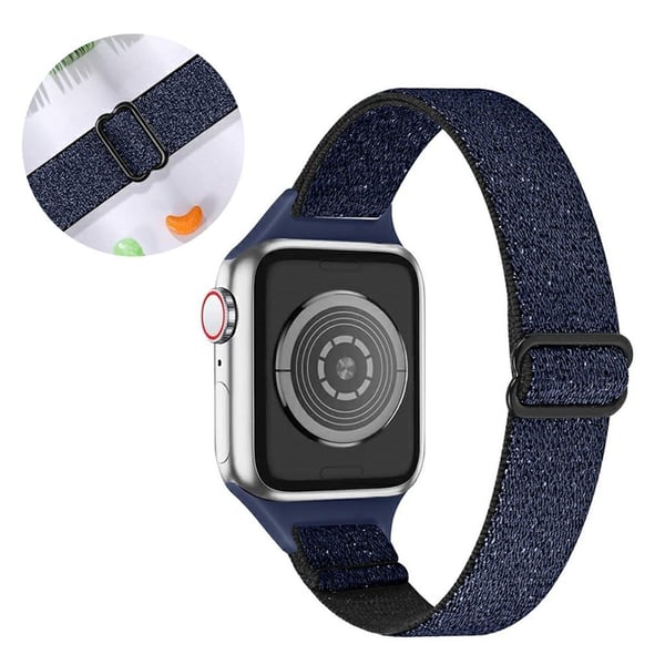 Apple Watch 42 mm - 44 mm klokkerem i nylon - Glitter Blå