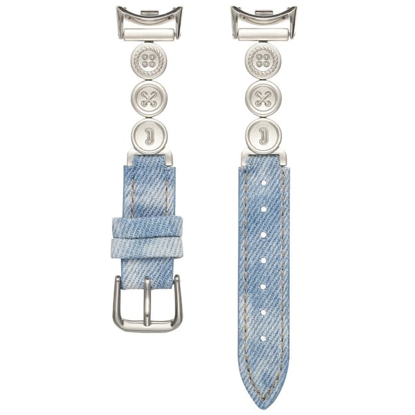 Xiaomi Mi Band 9 / 9 NFC / Smart Band 8 / 8 NFC Denim Watch Band Metal Button Replacement Strap - Stjernelys / Stjernelys