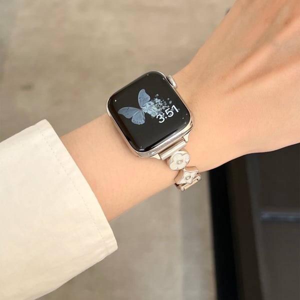 Apple Watch Series 49mm - 45mm - 44mm - 42mm lærarmbånd - Aprikos / Aprikos