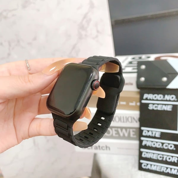 Apple Watch Series 49mm - 45mm - 44mm - 42mm Silikonarmbånd - Svart