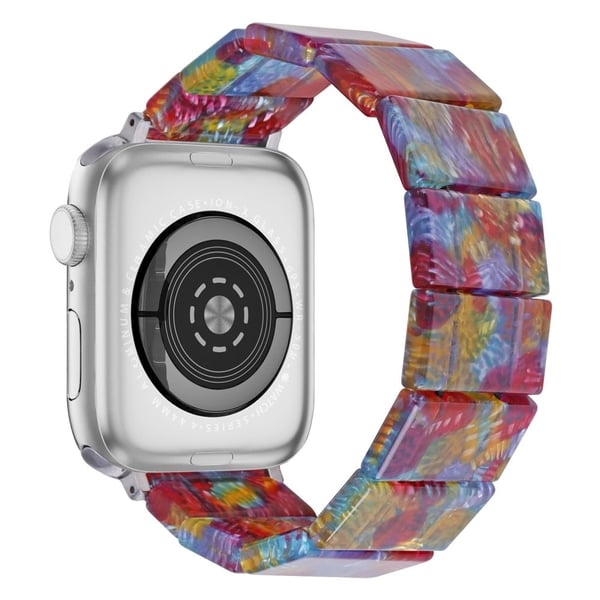 Apple Watch Series 41mm - 40mm - 38mm Resin Blocks Strap - Perlemorskinnende Regnbue