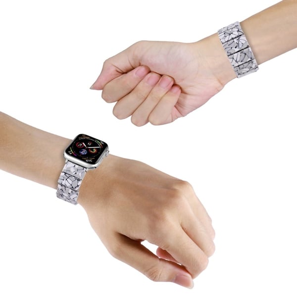 Apple Watch Series 41mm - 40mm - 38mm Resin Blocks Strap - Sort Grå