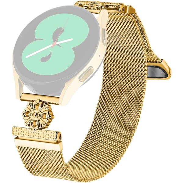 Huami Amazfit GTR 42mm Milanese Band Flower rustfritt stål magnetisk nettingklokkerem - Gull